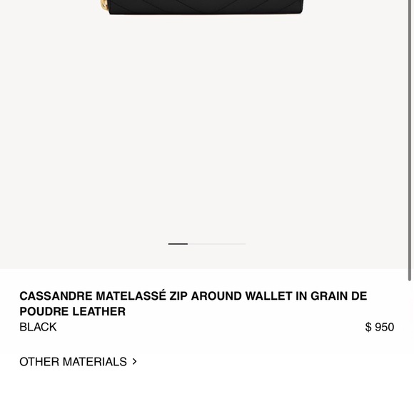 CASSANDRE MATELASSÉ ZIP AROUND WALLET IN GRAIN DE POUDRE LEATHER - Picture 4 of 10